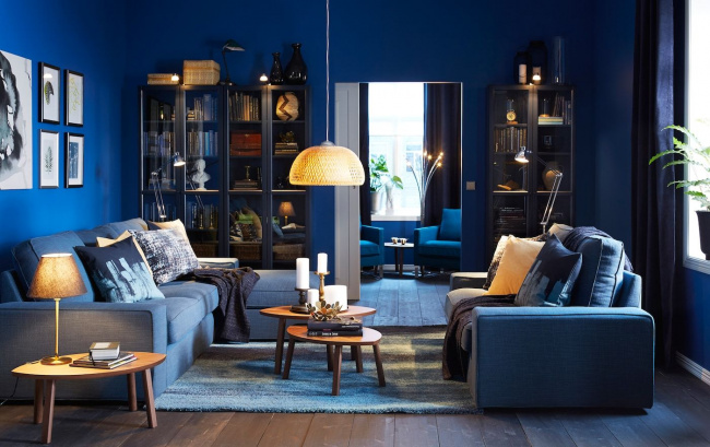 Màu sắc xanh, đen phù hợp cho người mệnh thủy khi thiết kế nội thất nhà phố