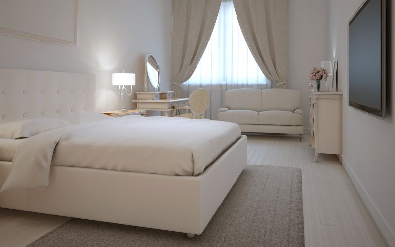 Mẫu phòng ngủ với gam màu trắng theo phong cách tân cổ điển