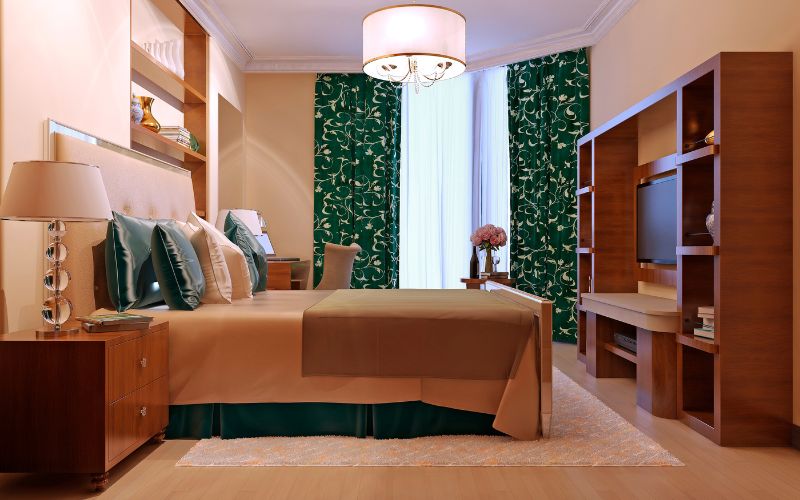 Mẫu phòng ngủ với tông màu nóng theo Art deco style