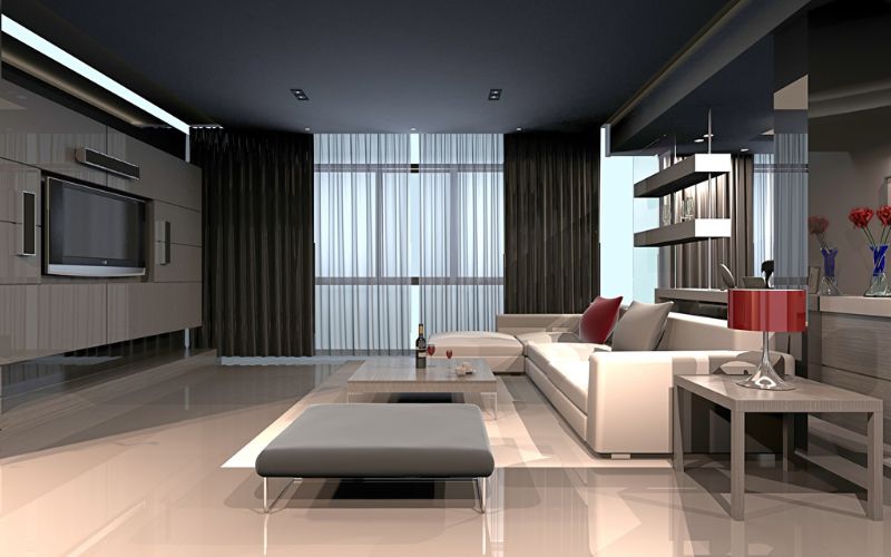 hong cách thiết kế nội thất Hitech sẽ mang lại cho phòng khách một không gian rộng rãi