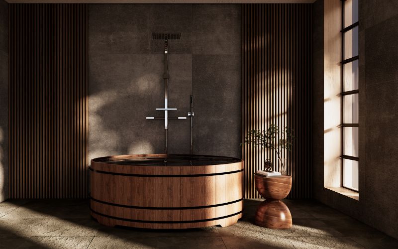 Mẫu phòng tắm theo phong cách thiết kế wabi sabi
